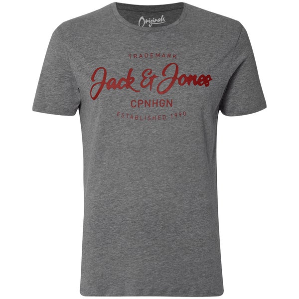 T-Shirt Homme Originals Traffic Jack & Jones - Gris Clair Chiné