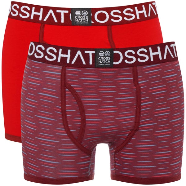 Crosshatch Men's 2 Pack Syntho Boxer Shorts - Barbados Cherry