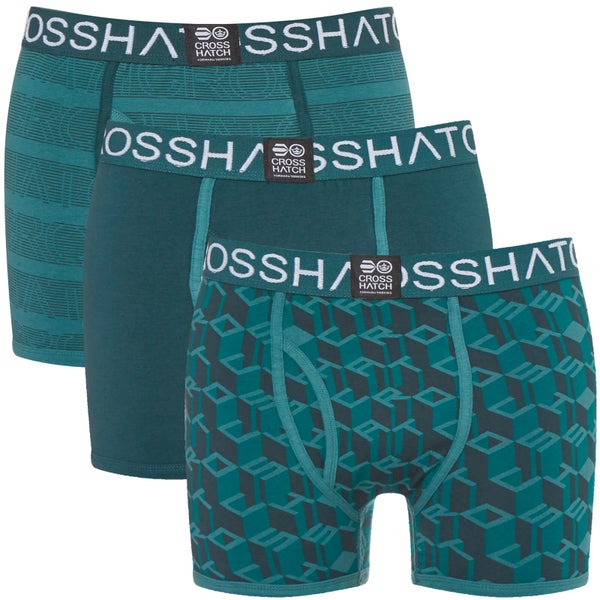 Crosshatch Men's 3 Pack Causeway Boxer Shorts - Ponderosa Pine