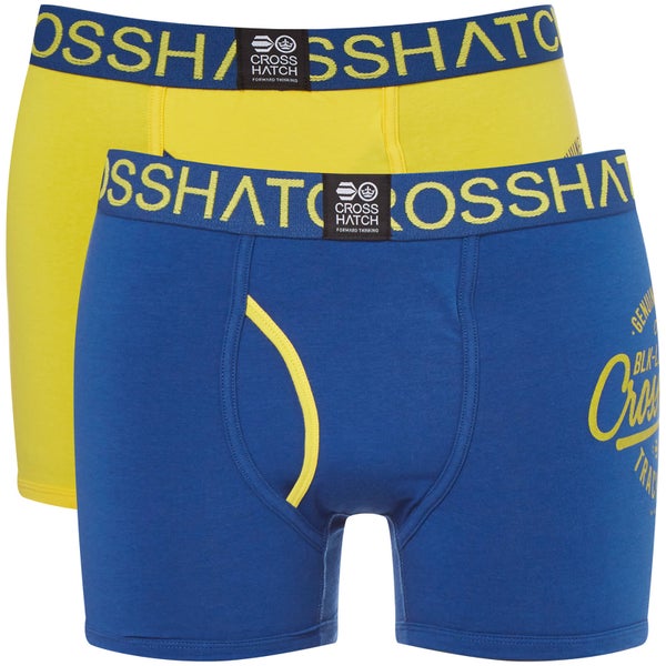 Crosshatch Men's 2 Pack Brookster Boxer Shorts - Dandelion