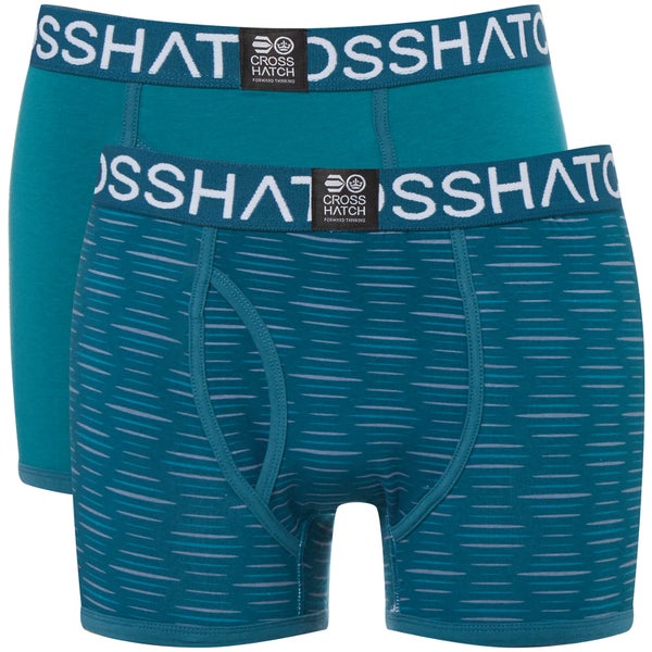 Crosshatch Men's 2 Pack Syntho Boxer Shorts - Deep Lake