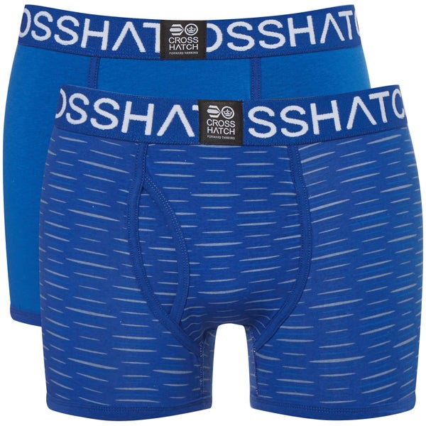 Crosshatch Men's 2 Pack Syntho Boxer Shorts - Nautical Blue