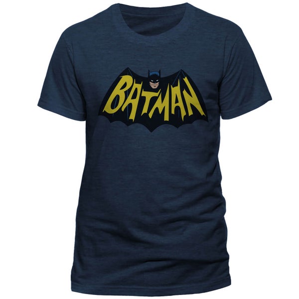 DC Comics Men's Batman 1966 Logo T-Shirt - Navy