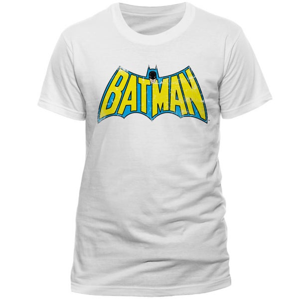 DC Comics Men's Batman Retro Logo T-Shirt - White