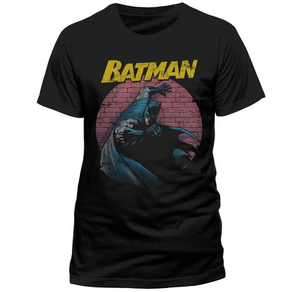 DC Comics Men's Batman Retro Spotlight T-Shirt - Black