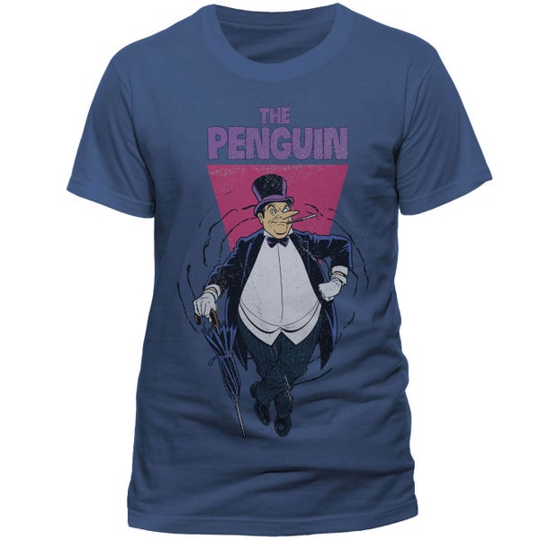 DC Comics Men's Batman 1966 The Penguin T-Shirt - Navy