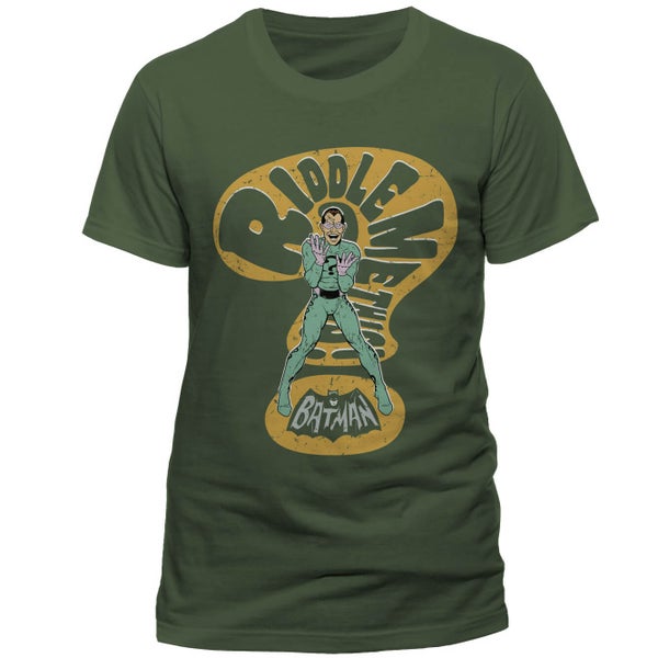 DC Comics Men's Batman 1966 Riddle Me This! T-Shirt - Green