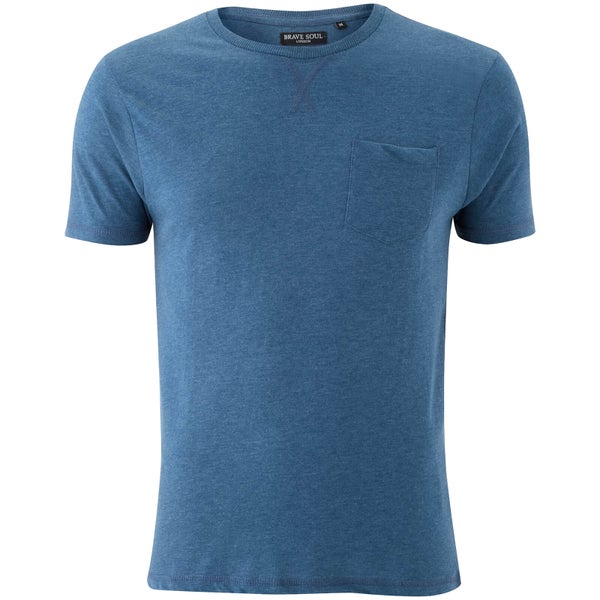 Brave Soul Men's Arkham Pocket T-Shirt - Vintage Blue Marl