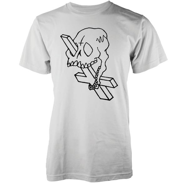 Abandon Ship Skull Cross Heren T-shirt - Wit