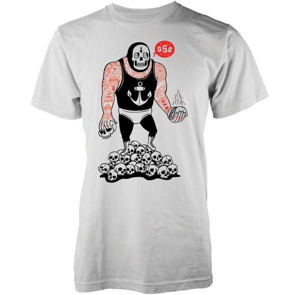 T-Shirt Homme Taco Wrestler Abandon Ship -Blanc