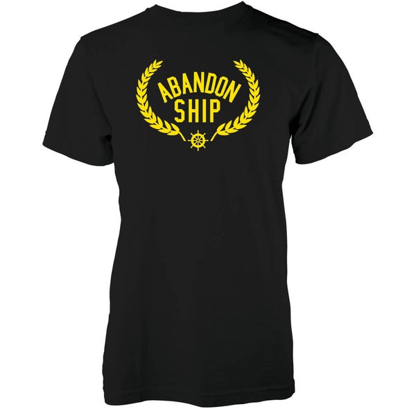 Abandon Ship Golden Crest Logo Heren T-shirt - Zwart