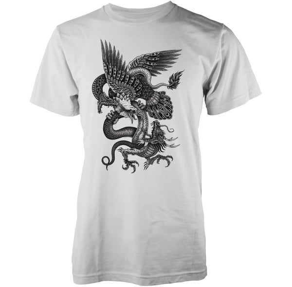 T-Shirt Homme Aigle Dragon et Serpent Abandon Ship -Blanc
