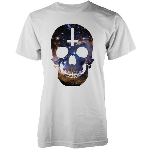 Abandon Ship Galaxy Skull Heren T-shirt - Wit