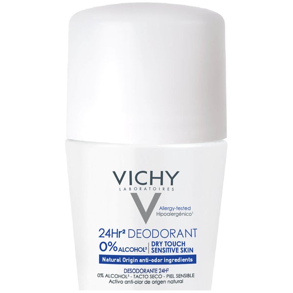 Vichy 24 Hour Dry-Touch Roll On Deodorant, Aluminum Free, Salt Free, 1.7 Fl. Oz.