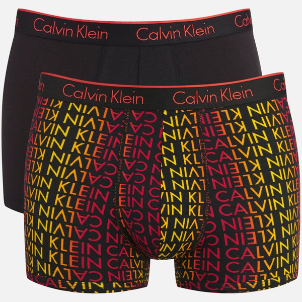 Calvin Klein Men's CK One Cotton 2 Pack Trunks - SOL Logo Spice Market Black