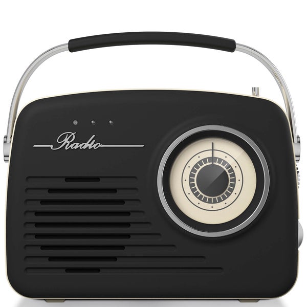 Akai Retro Vintage Portable Wireless AM/FM Radio - Black