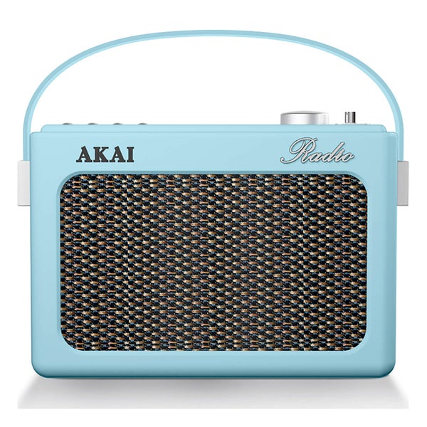 Akai Retro Vintage Portable Wireless DAB Radio with LCD Screen - Blue