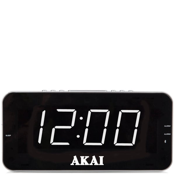 Akai Jumbo AM/FM Alarm Clock Radio with LCD Display - Black