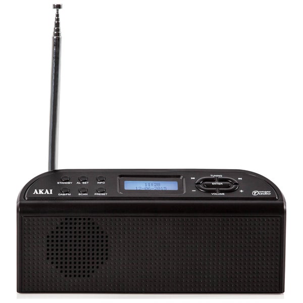 Akai Portable Battery Operated DAB Radio - Black