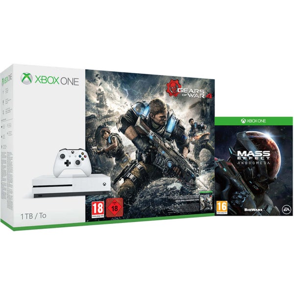 Xbox One S 1TB Console - Includes Gears of War 4 & Mass Effect Andromeda