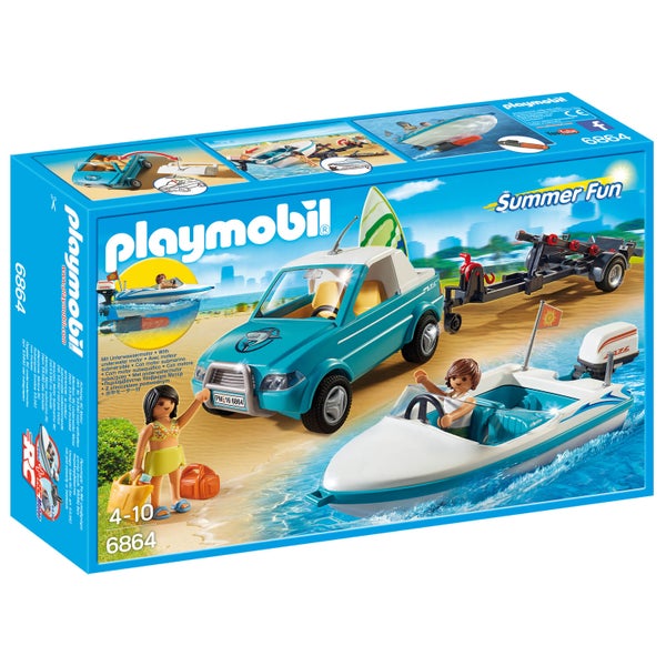 Playmobil Summer Fun Surfer Pickup with Speedboat with Underwater Motor (6864)