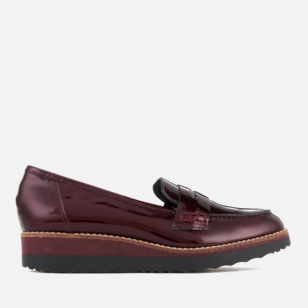 Dune Women's Graphic Patent Leather Loafers - Burgundy