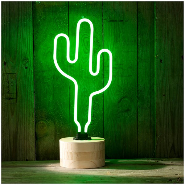 Kaktus Neon Tischlampe – Grün