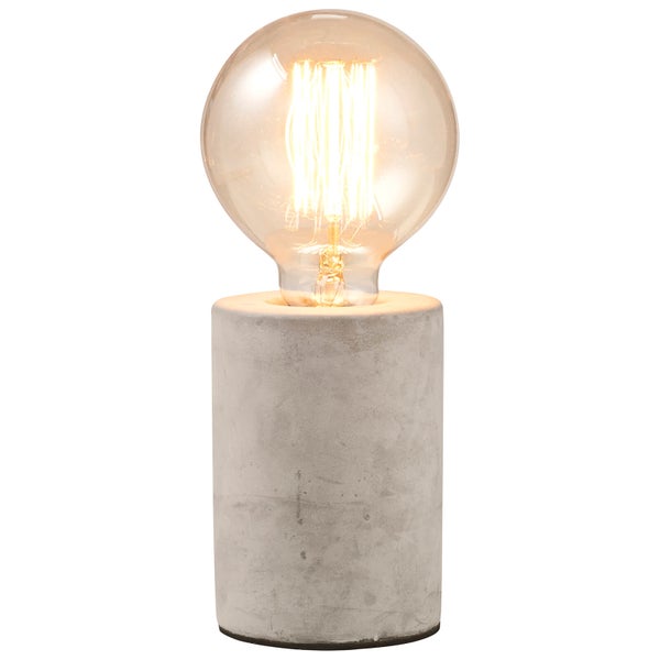 Concrete Tubular Table Lamp - Grey