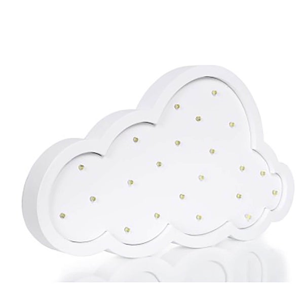 Wood Cloud Light with LED - White
