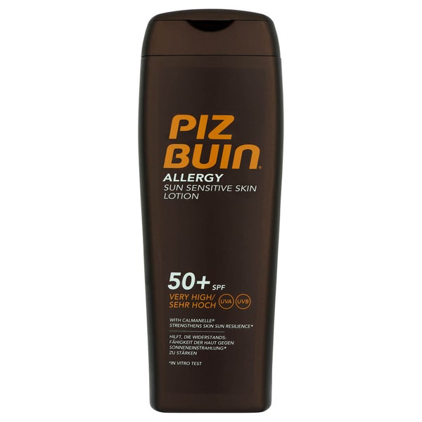 Loción Allergy para pieles sensibles al sol de Piz Buin - FPS 50+ muy alto 200 ml