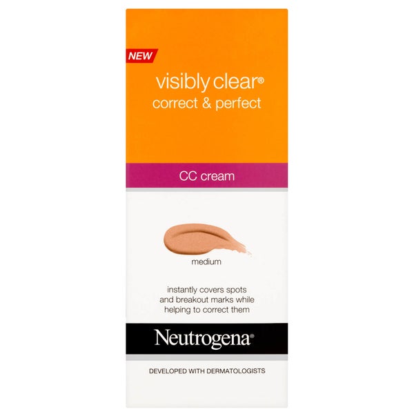 Creme CC Corrige e Aperfeiçoa Visibly Clear da Neutrogena - Médio 50 ml