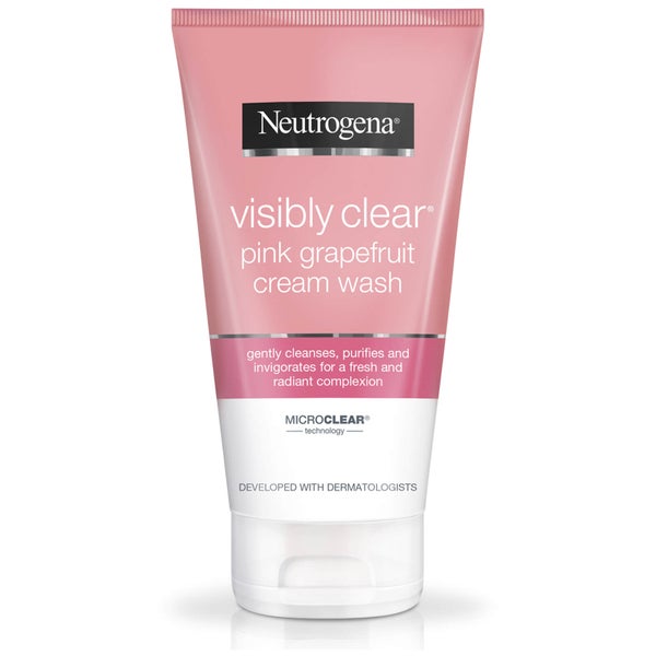 Neutrogena Visibly Clear Pink Grapefruit Cream Wash płyn kremowy do mycia twarzy z różowym grejpfrutem 150 ml