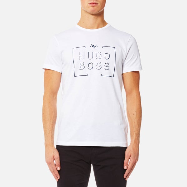 BOSS Green Men's Tee1 Large Logo T-Shirt - White