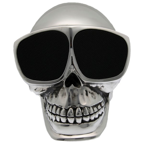 Cross Humanity Bluetooth Skull Speaker - Silver