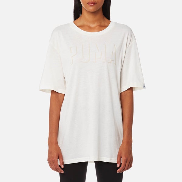 Puma Women's Fusion Elongated Short Sleeve T-Shirt - Marshmallow