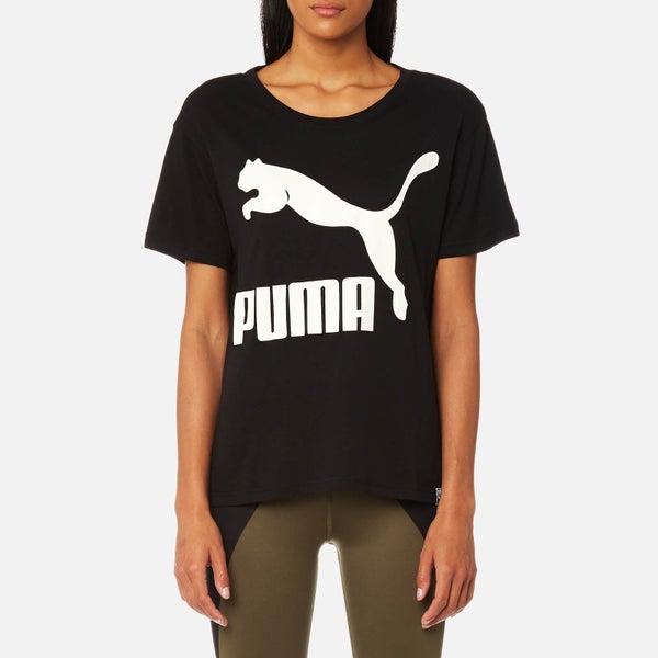 Puma Women's Archive Logo Short Sleeve T-Shirt - Cotton Black