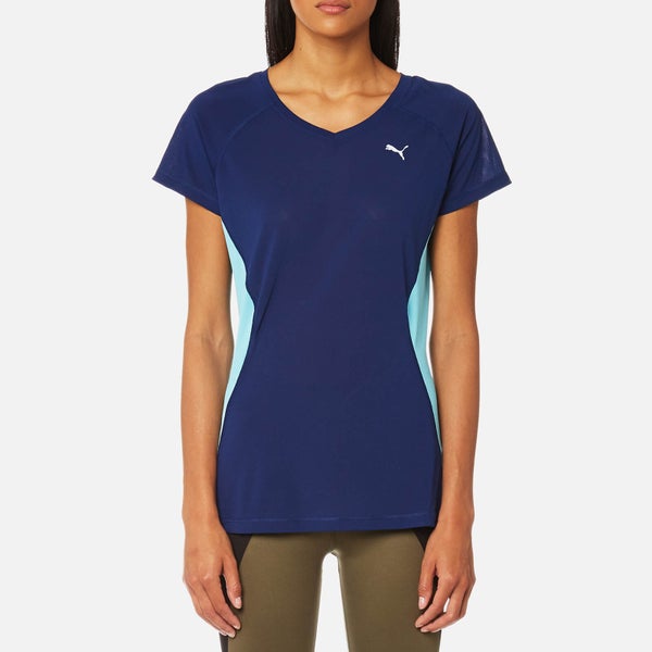 Puma Women's Core Run Short Sleeve T-Shirt - Blue Depths/Turquoise