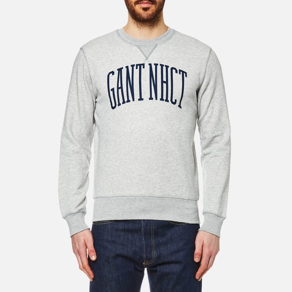 GANT Men's Crew Neck Sweatshirt - Light Grey Melange