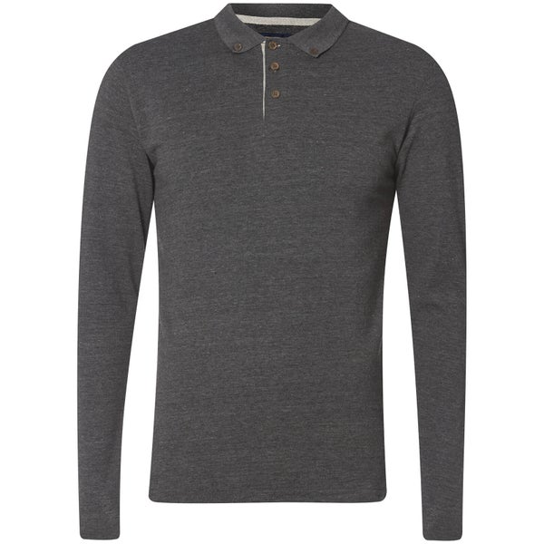 Advocate Men's Ralling Long Sleeve Polo Shirt - Charcoal Melange