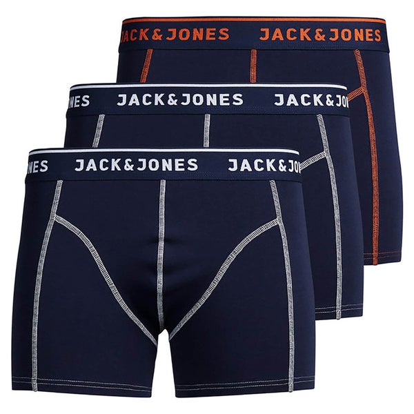 Jack & Jones Men's Matt 3 Pack Boxers - Navy