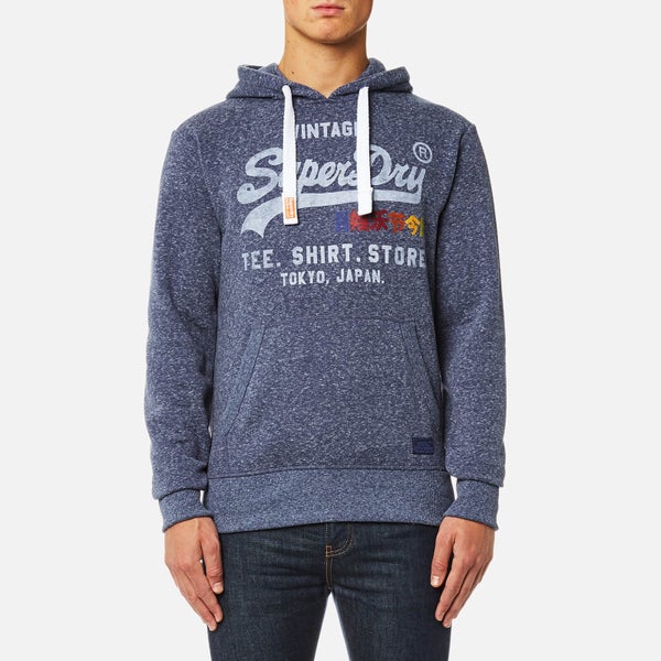 Superdry Men's Sweat Shirt Shop Surf Hoody - Chambray Blue Snowy