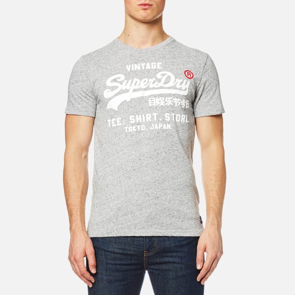 Superdry Men's Shirt Shop T-Shirt - Pebble Grey Grit