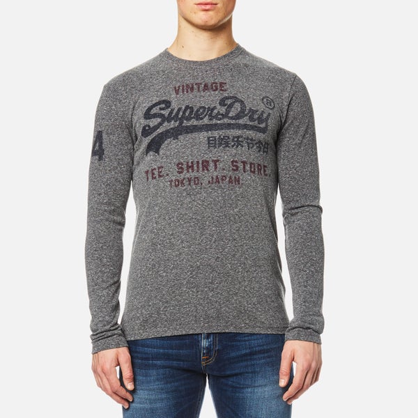 Superdry Men's Shirt Shop Duo Long Sleeve T-Shirt - Dark Grey Snowy