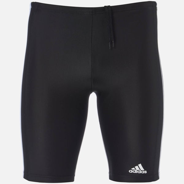 adidas Swim Men's Essential 3 Stripe Long Length Boxers - Black