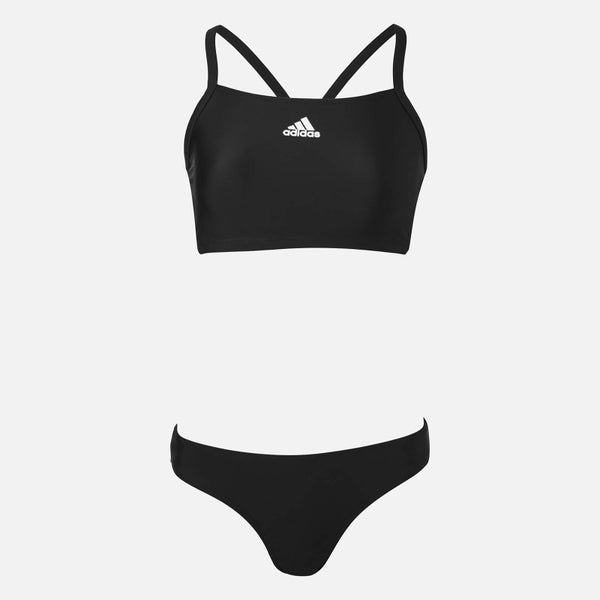 adidas Swim Women's Essentials 3 Stripe 2 Piece Swimsuit - Black ...