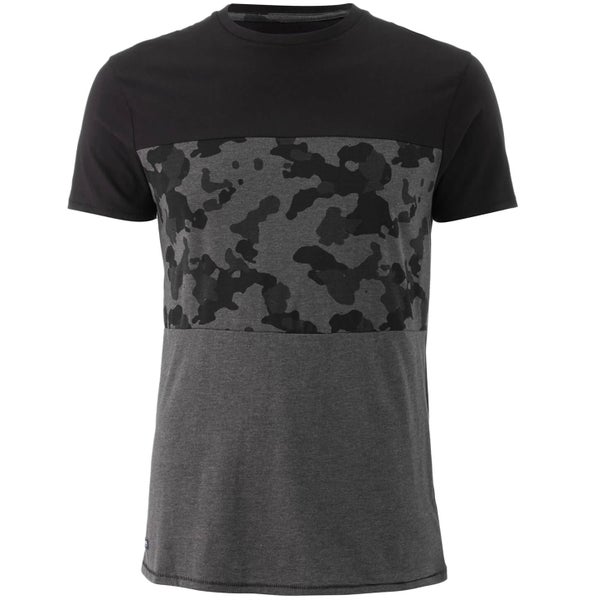 Threadbare Men's Independence Camo Panel T-Shirt - Charcoal