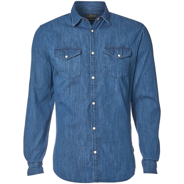 Jack & Jones Originals Men's New One Long Sleeve Denim Shirt - Dark Blue