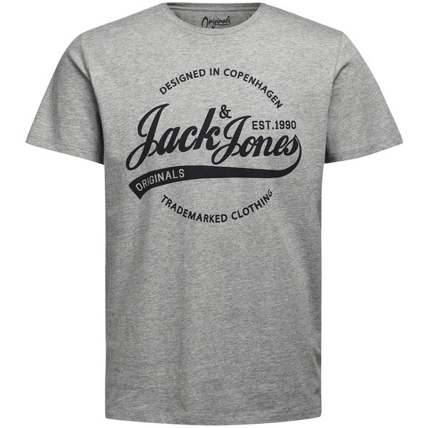 Jack & Jones Originals Men's NY Raffa T-Shirt - Light Grey Marl