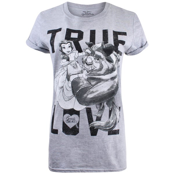 T-Shirt Femme True Love La Belle et la Bête - Gris