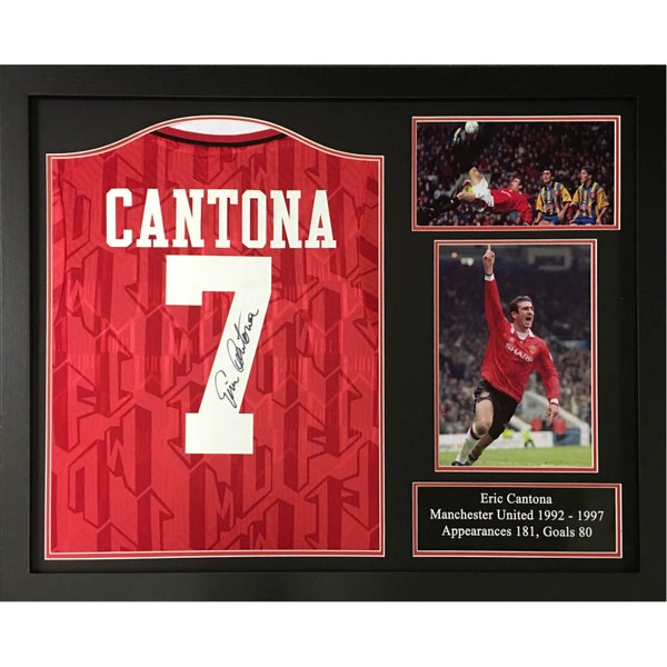 Eric Cantona Signed and Framed Manchester United Shirt